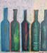 bottiglie dell'artista acrilico su tela cm 40x45